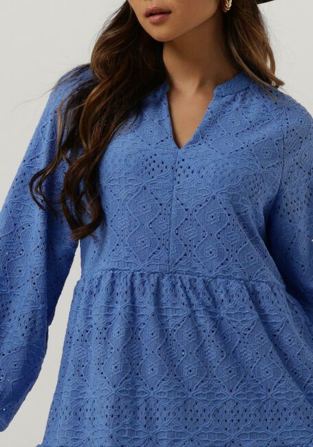 Lichtblauwe OBJECT Mini jurk OBJFEODORA GIA L/S DRESS - large