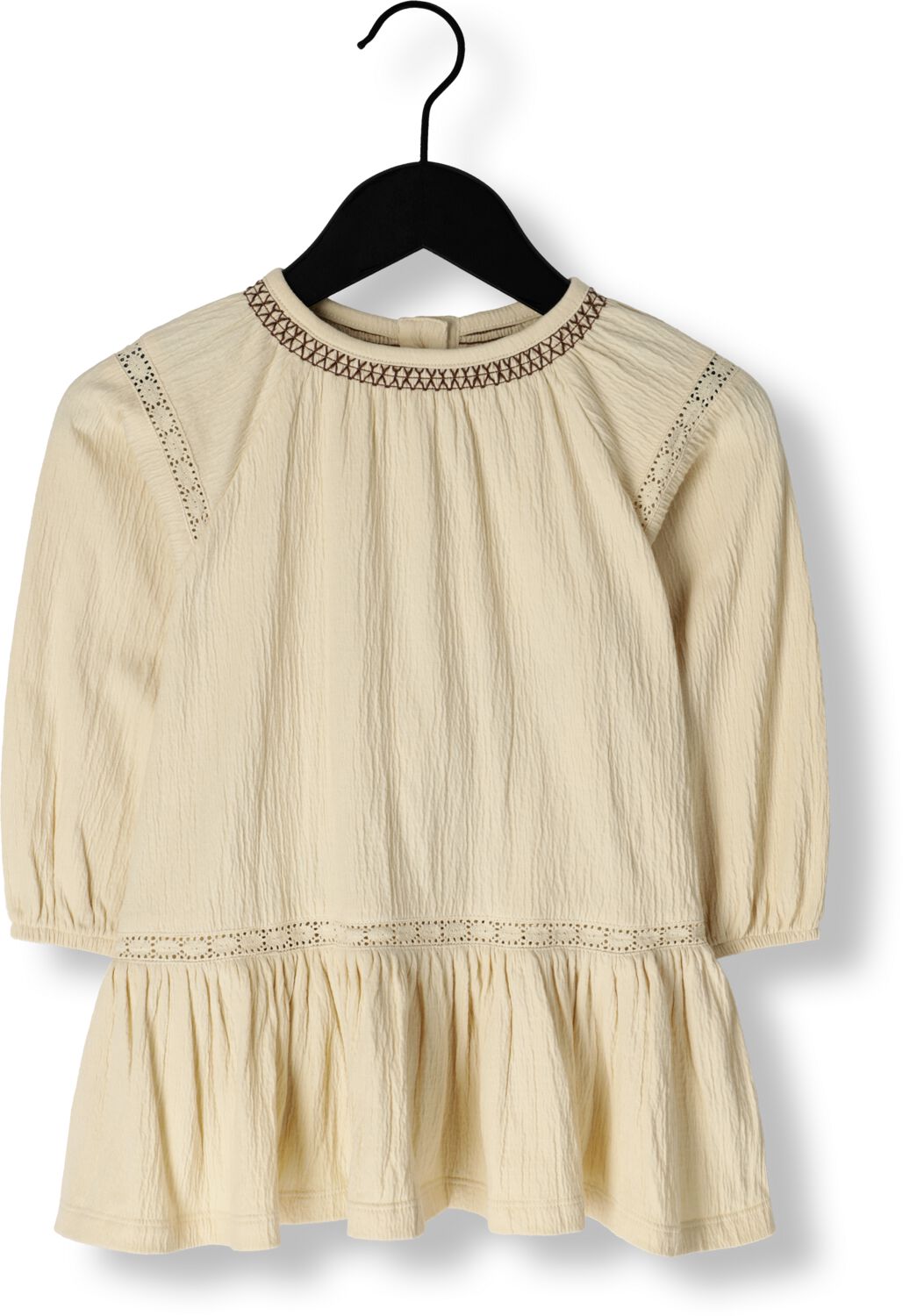 Your Wishes ruimvallende jurk Fabienne beige Meisjes Stretchkatoen Ronde hals 140
