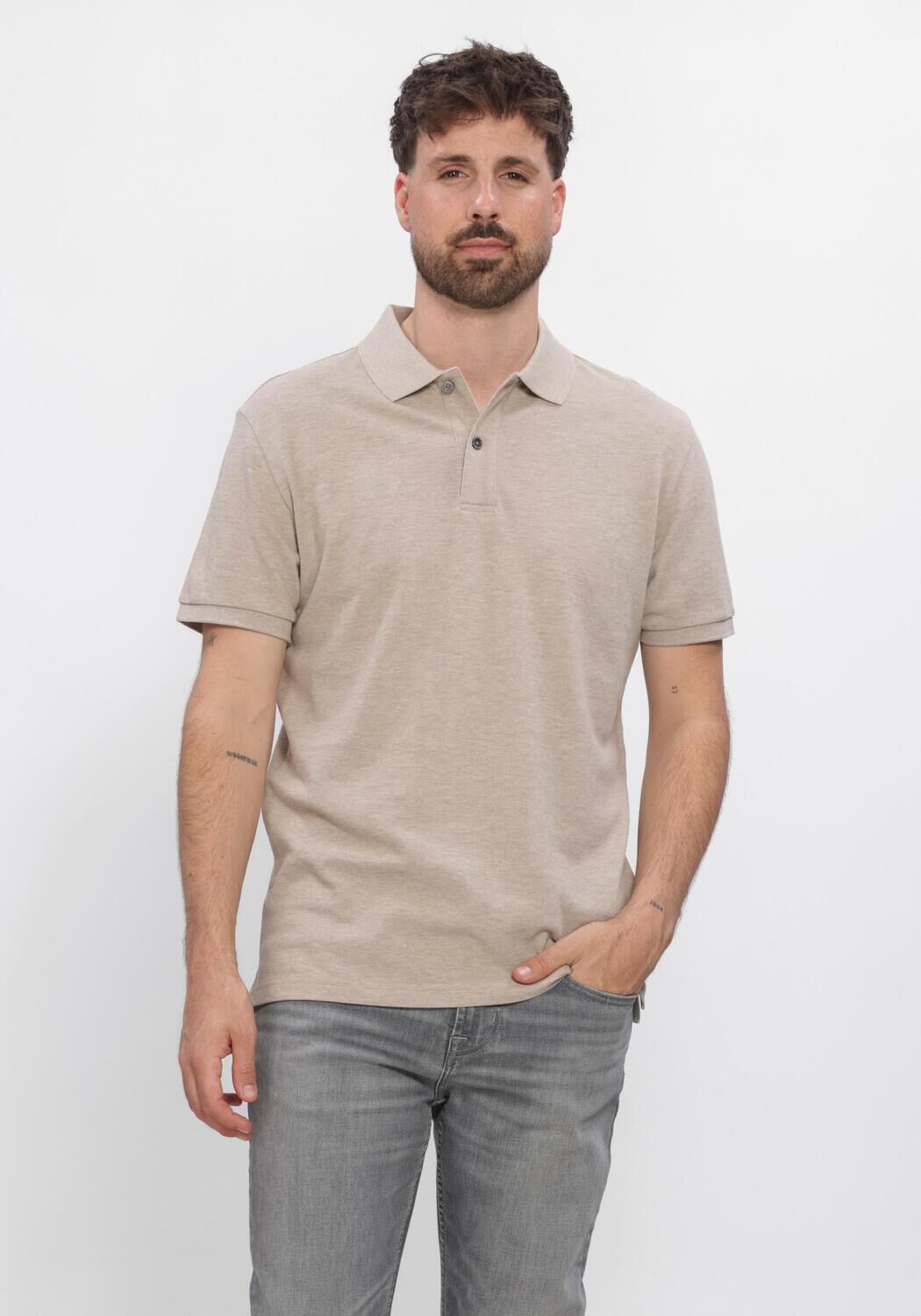 Beige PROFUOMO Polo POLO SS BASIS PIQUE - large