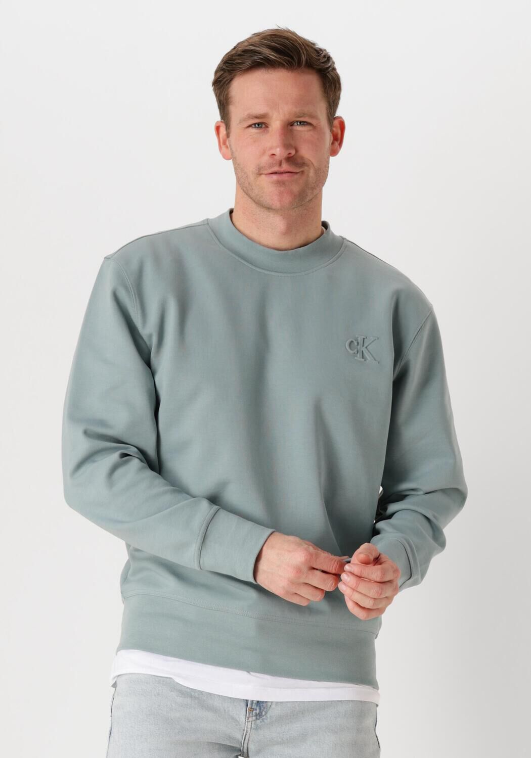CALVIN KLEIN Heren Truien & Vesten Interlock Crew Neck Grijs