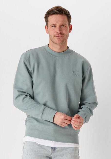 Grijze CALVIN KLEIN Trui INTERLOCK CREW NECK - large