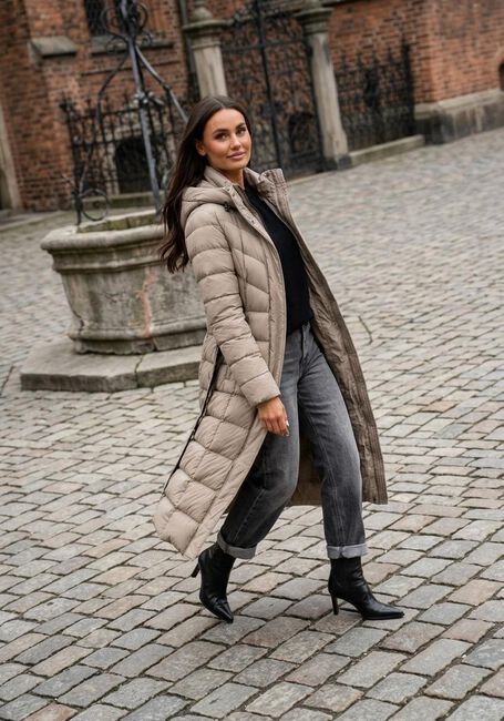 Zand BEAUMONT Gewatteerde jas VALENTINA LONG COAT - large