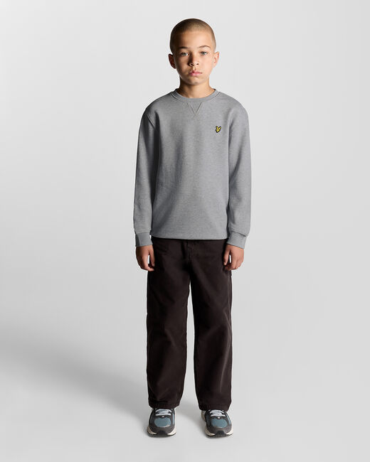 Lichtgrijze LYLE & SCOTT Sweater CREW NECK SWEATSHIRT BOYS - large