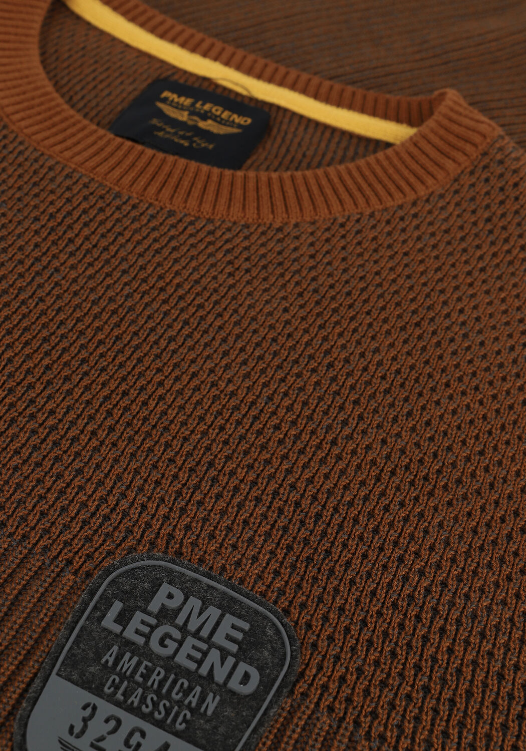 Bruine PME LEGEND Trui R-NECK COTTON PLATED - large