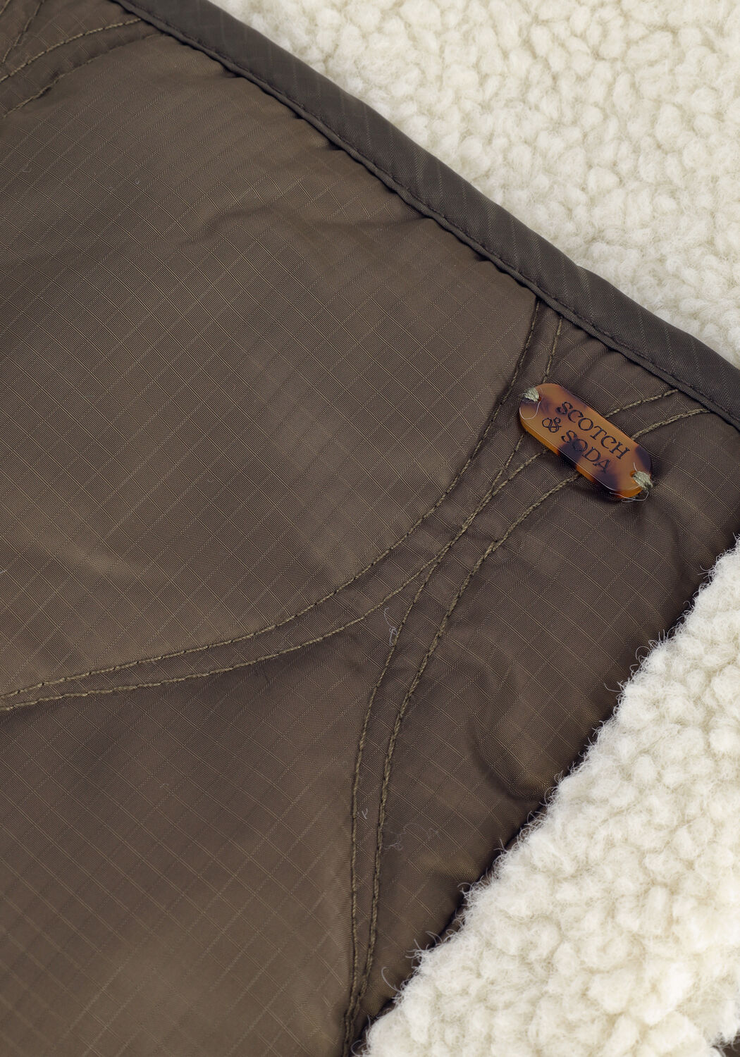 Ecru SCOTCH & SODA Teddy jas REVERSIBLE JACKET WITH TEDDY - large