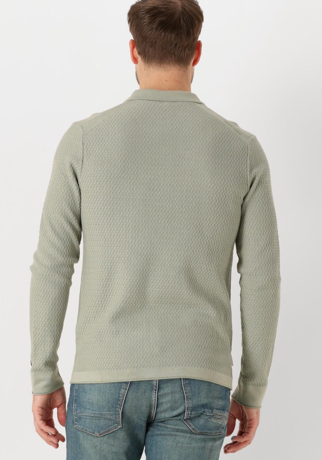 CAST IRON Heren Polo's & T-shirts Long Sleeve Polo Cotton Modal Groen