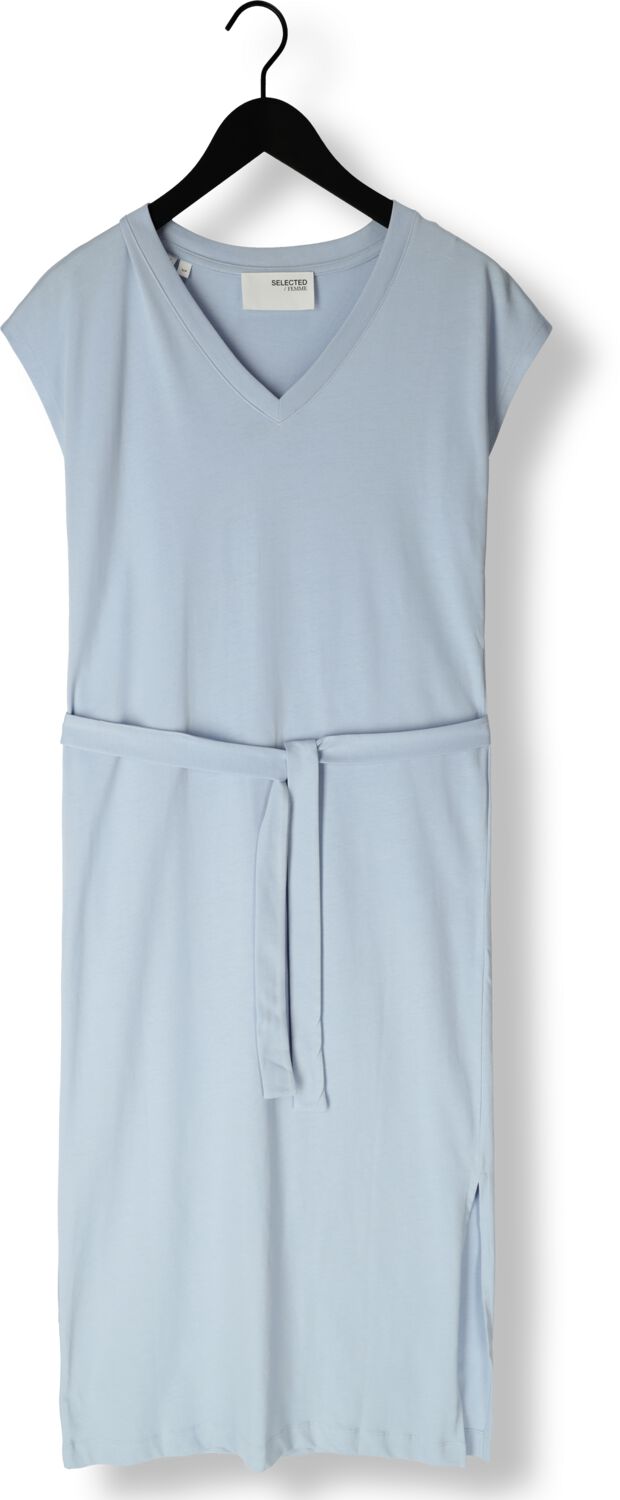 SELECTED FEMME Dames Jurken Slfessential Sl V-neck Ankle Dress Noos Lichtblauw