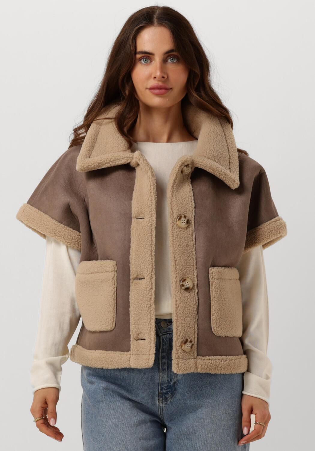 Nukus Athena Gilet voor Vrouwen Beige Dames