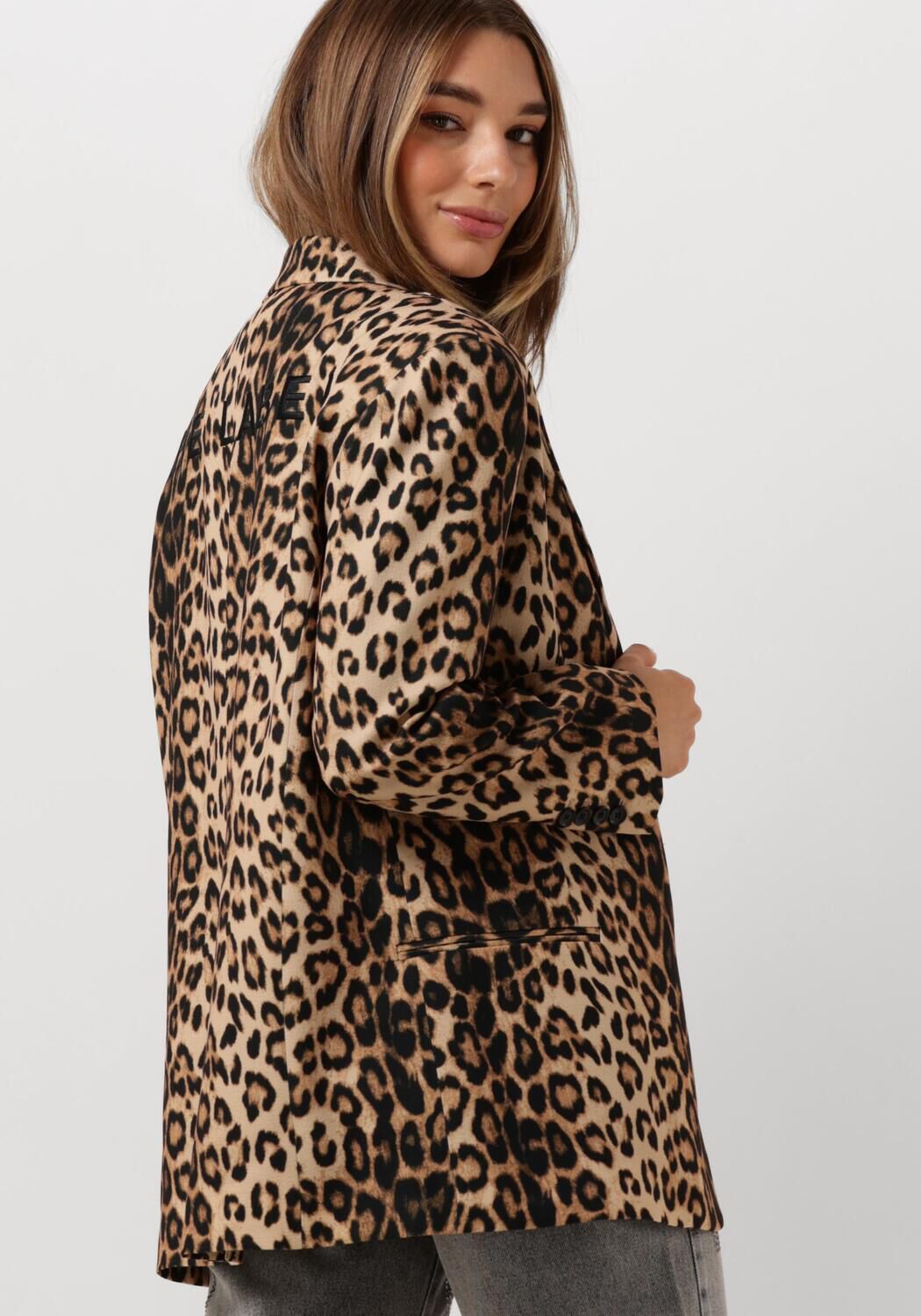 ALIX THE LABEL Dames Blazers Ladies Woven Leopard Blazer Bruin