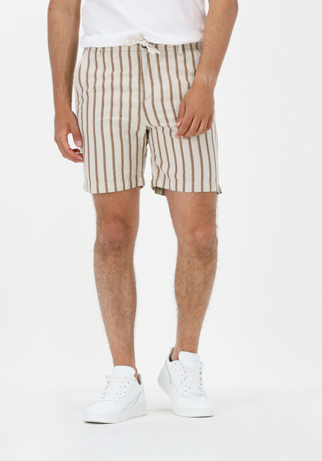 Beige CAST IRON Korte broek CHINO SHORTS LINEN STRIPE - large