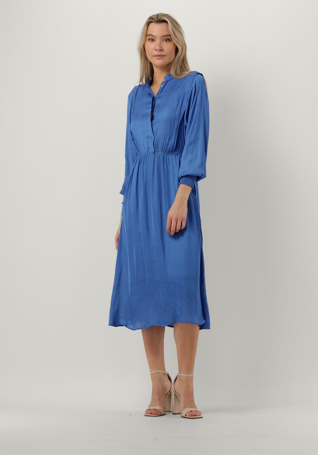 blauwe co couture midi jurk cassie dress