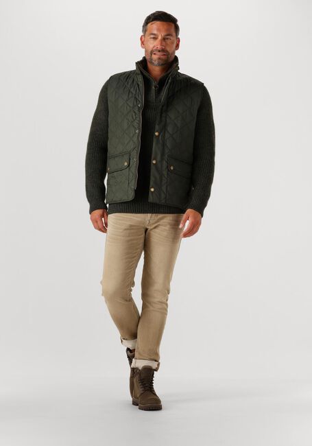 Donkergroene BARBOUR Trui NEW TYNE HALF ZIP KNITTED JUMPER - large