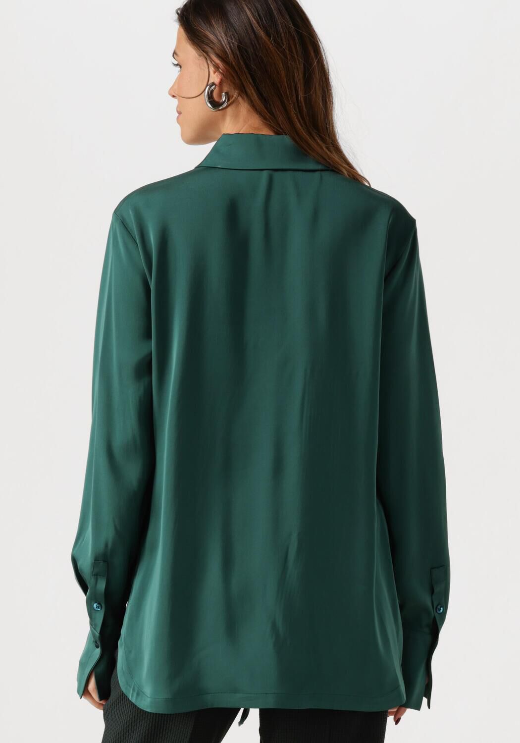 VANILIA Dames Blouses Satin Wrap Blouse Groen