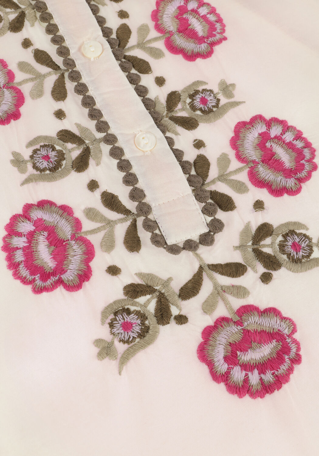 Gebroken wit SUMMUM Blouses TOP FLOWER EMBROIDERY - large