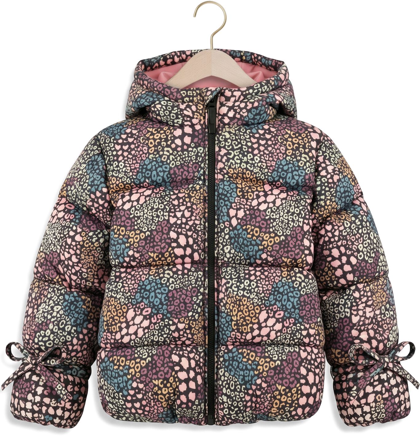 YOUR WISHES Meisjes Jassen Leopard Lilly Tie Puffer Coat Multi