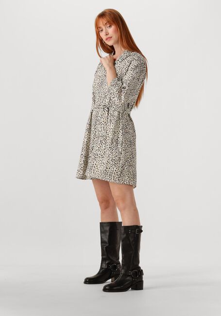 Witte COLOURFUL REBEL Mini jurk LIZE CHEETAH SHIRT MINI DRESS SS - large