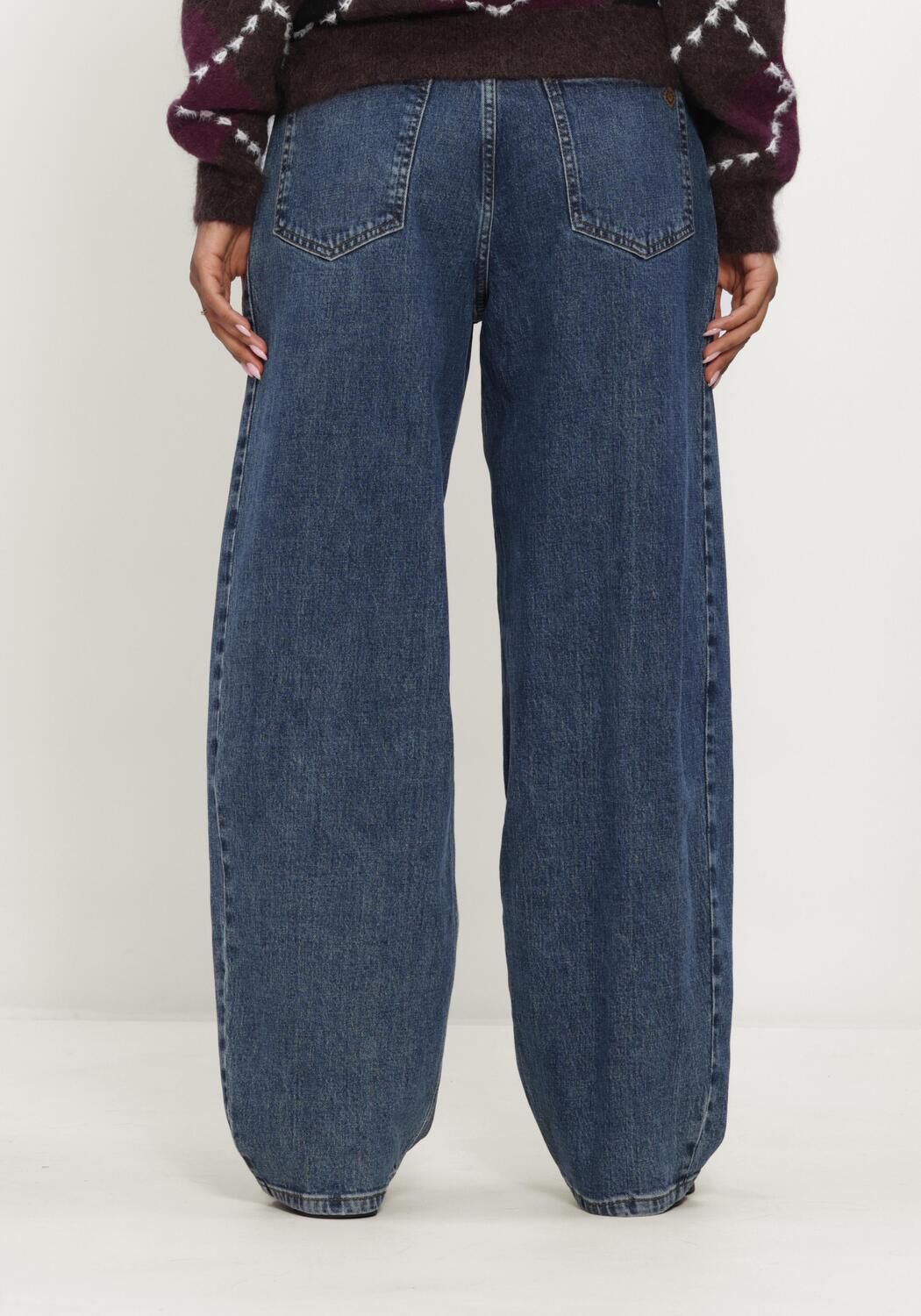 Blauwe STUDIO ANNELOES Wijde broek Frenkie balloon trousers - large