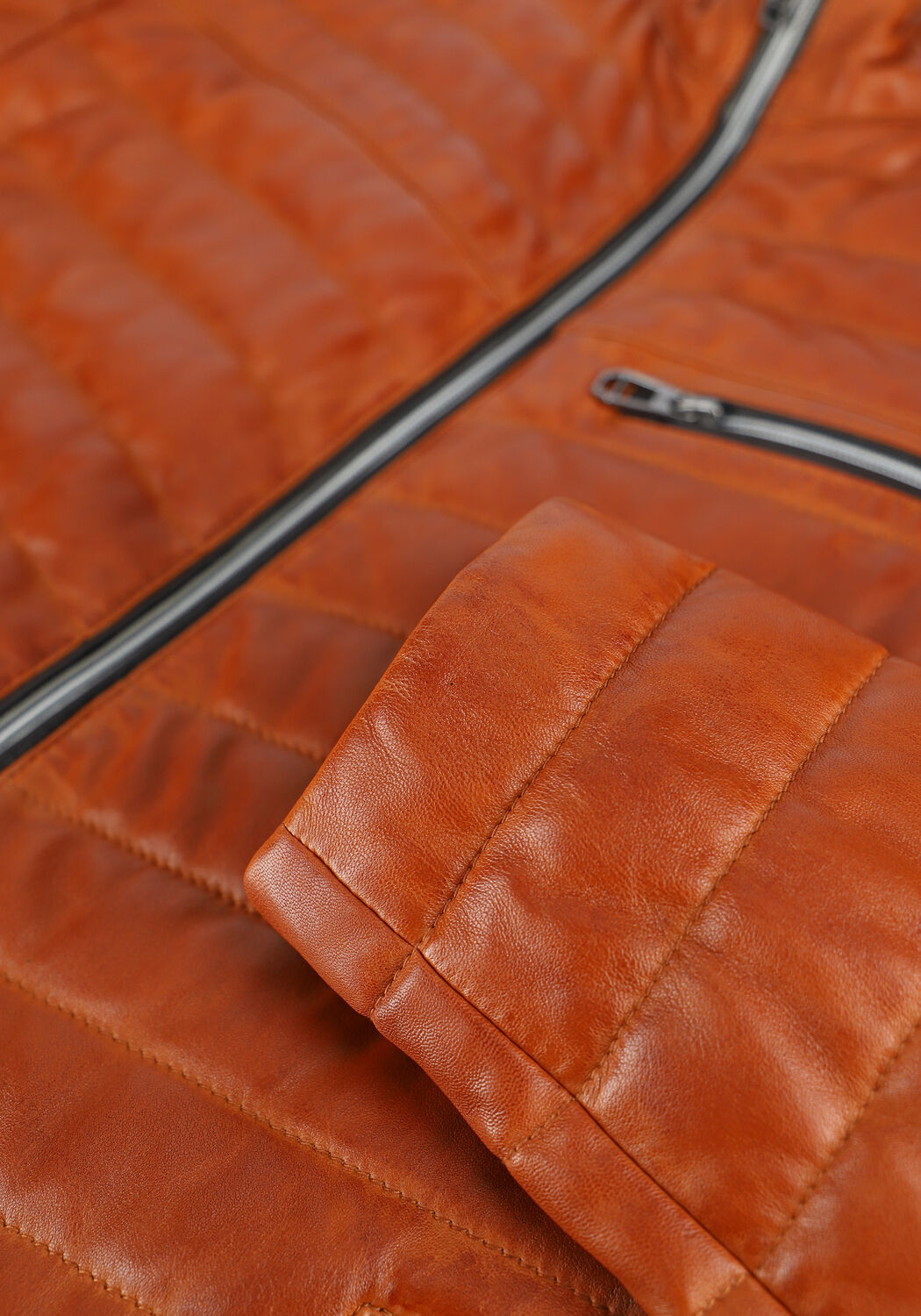 Oranje MILESTONE Leren jas DAMIANO - large