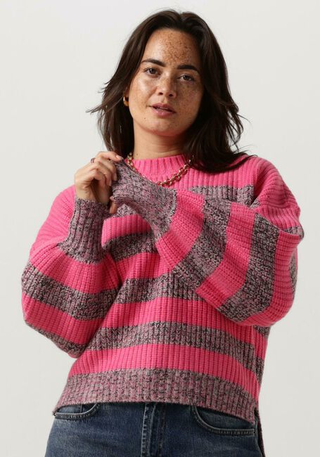 Roze CO'COUTURE Trui ROW MELANGE STRIPE KNIT - large