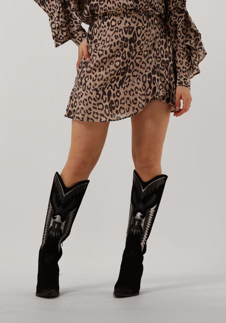Bruine ALIX THE LABEL Minirok LADIES WOVEN ANIMAL RUFFLE SKIRT - large