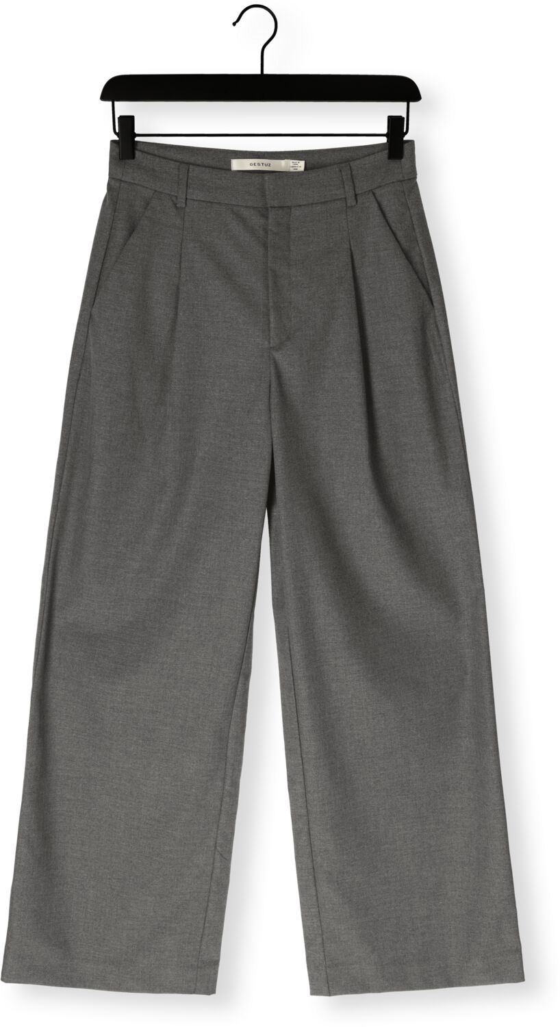 GESTUZ Dames Broeken Gzpaula Melange Mw Wide Pants Grijs