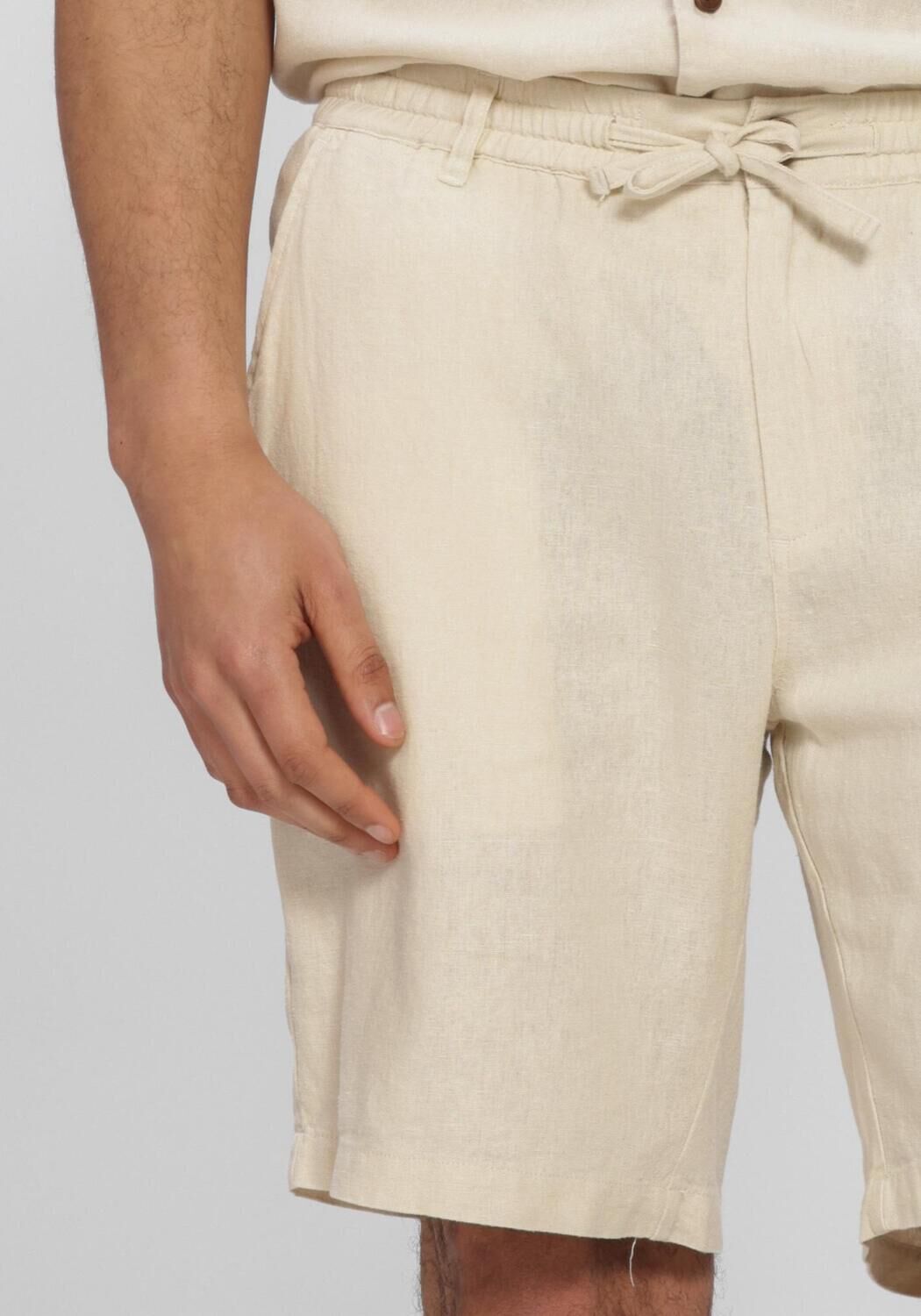 Beige ANERKJENDT Korte broek AKJAMES COT-LINNEN-VIS SS SHORT - large