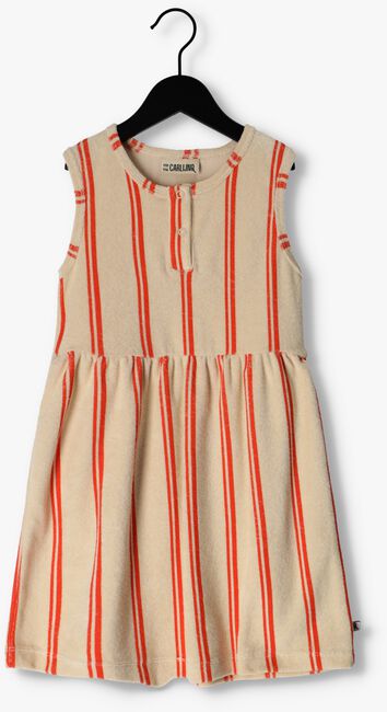 Oranje CARLIJNQ Mini jurk STRIPES FLAME - TANKTOP DRESS WT PRINT - large