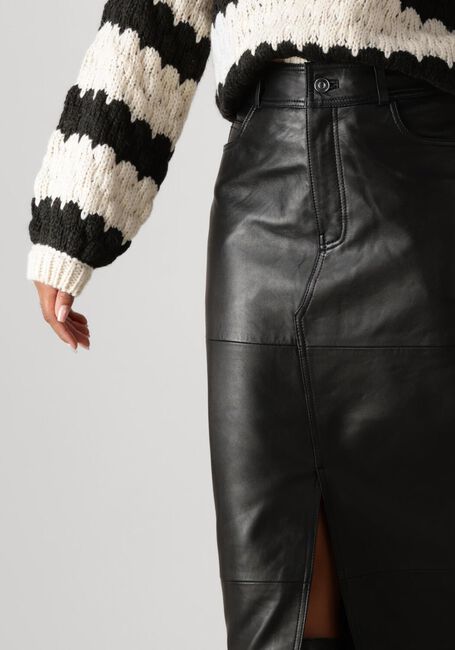 Zwarte Y.A.S. Maxirok YASMINA HW LEATHER LONG SKIRT - large