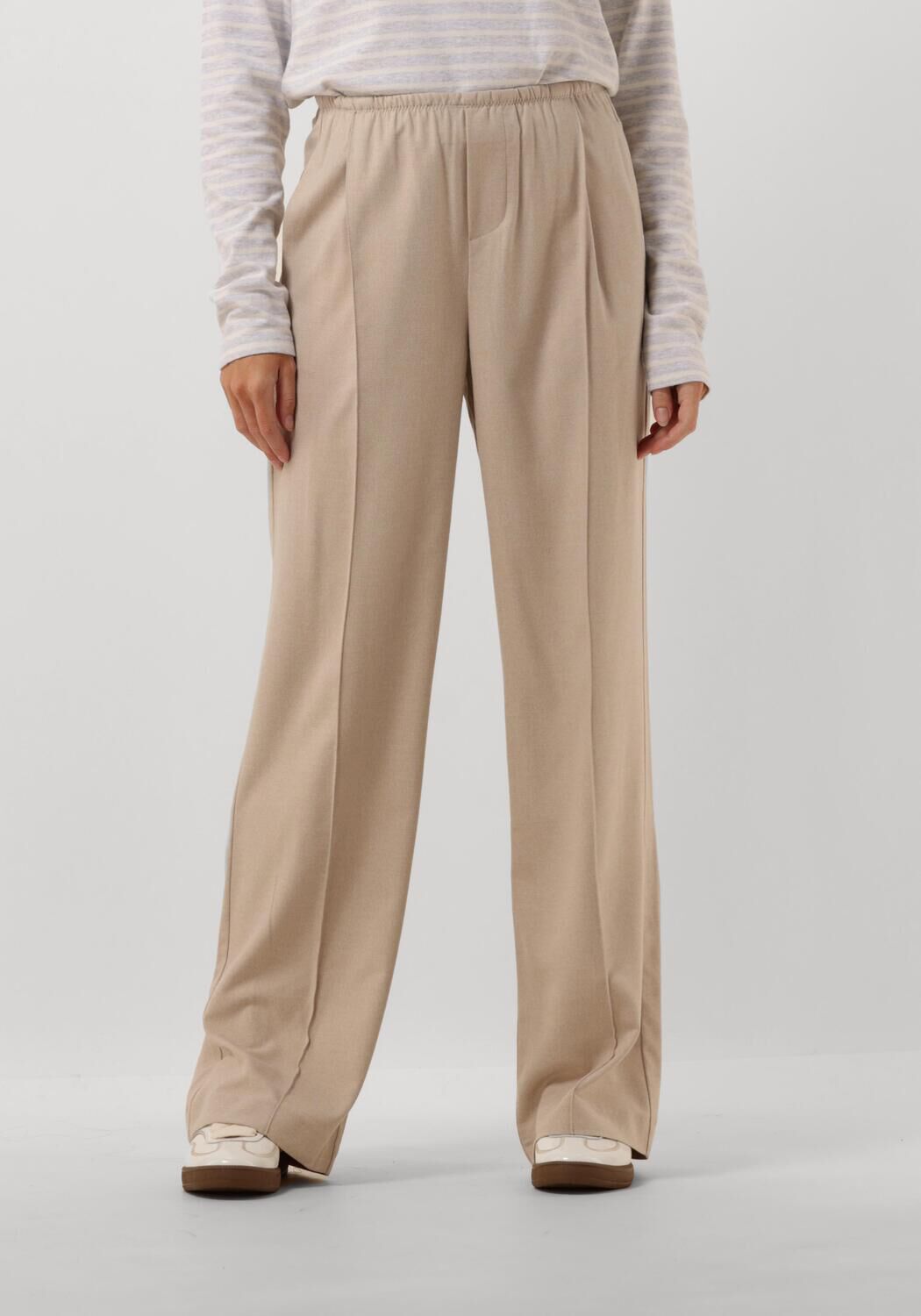 Penn&Ink N.Y Elegante Zandkleurige Broek Beige Dames