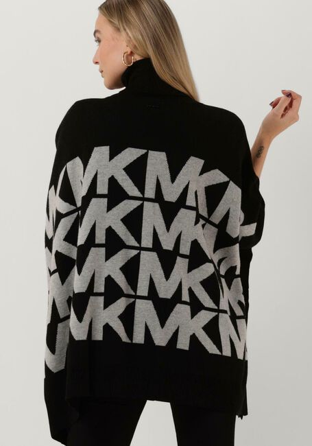 Zwarte MICHAEL KORS Coltrui OVERSIZE MK LOGO PONCHO - large