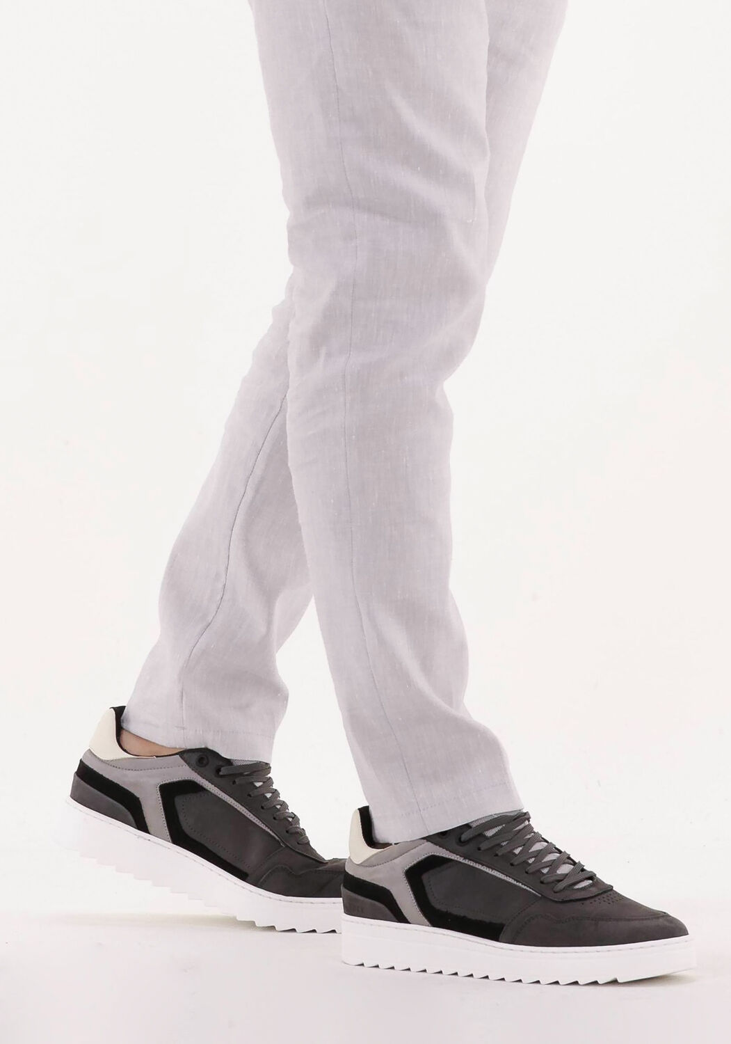 Grijze NUBIKK Lage sneakers CLIFF CANE - large