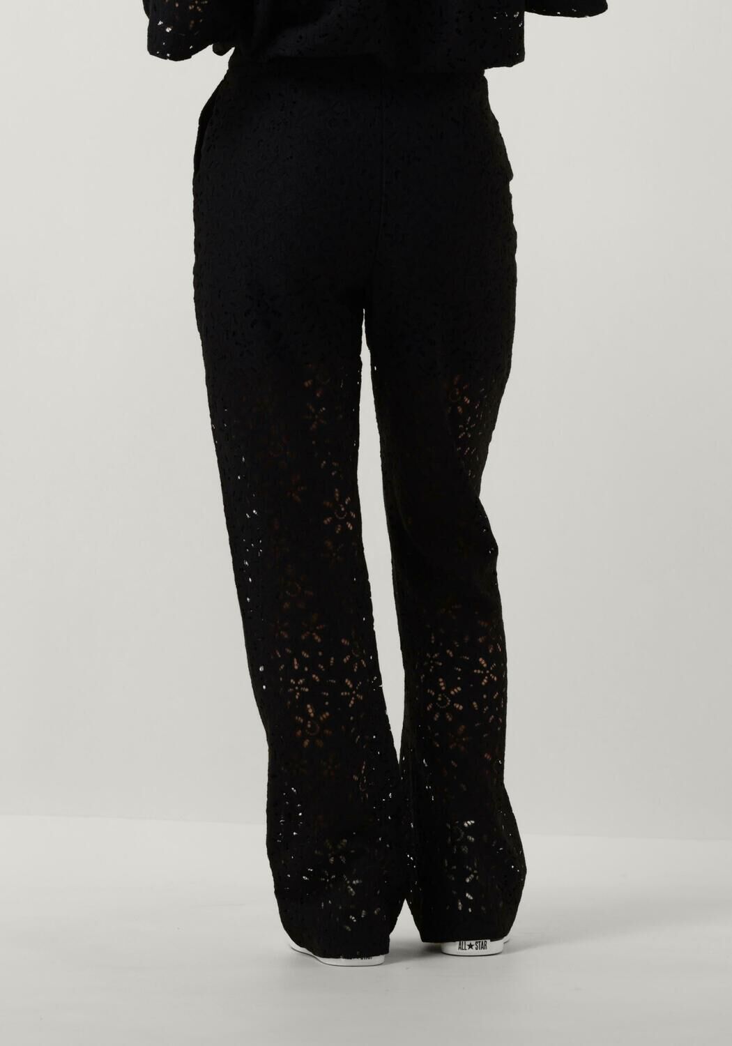 SELECTED FEMME Dames Broeken Slfkarola Hw Flared Lace Pant Zwart