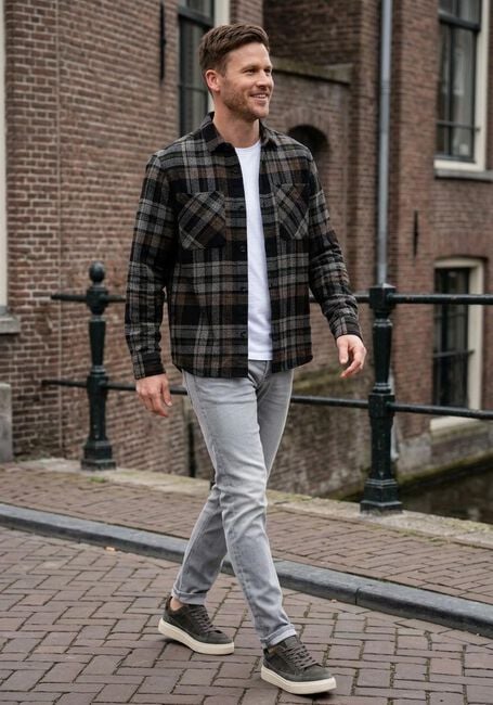 Witte PME LEGEND Overhemden LONG SLEEVE SHIRT CTN BIG CHECK - large