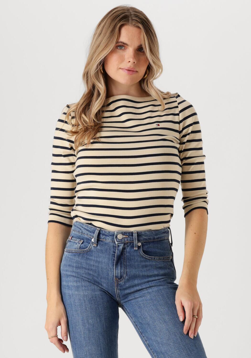 TOMMY HILFIGER Dames Tops & T-shirts Slim Cody Boat-nk 3 4slv Wit