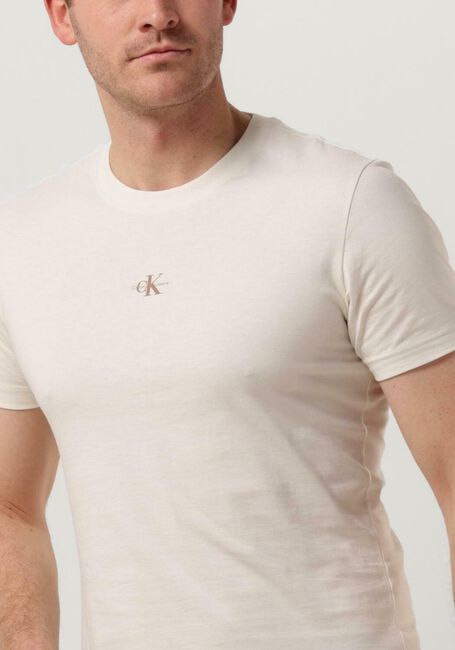 Gebroken wit CALVIN KLEIN T-shirt MICRO MONOLOGO TEE - large
