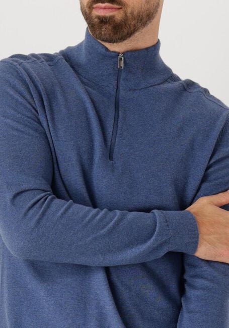 Blauwe SELECTED HOMME Trui SLHBERG HALF ZIP CARDIGAN NOOS - large