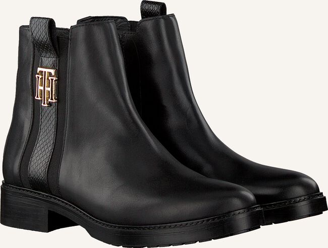 Zwarte TOMMY HILFIGER Enkellaarsjes TH INTERLOCK FLAT Zwarte TOMMY HILFIGER Enkellaarsjes TH INTERLOCK FLAT - large