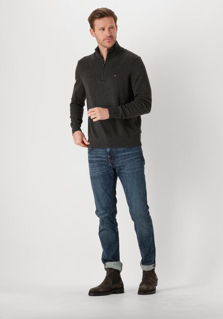 Donkergrijze TOMMY HILFIGER Trui PIMA ORG CTN CASHMERE ZIP MOCK - large