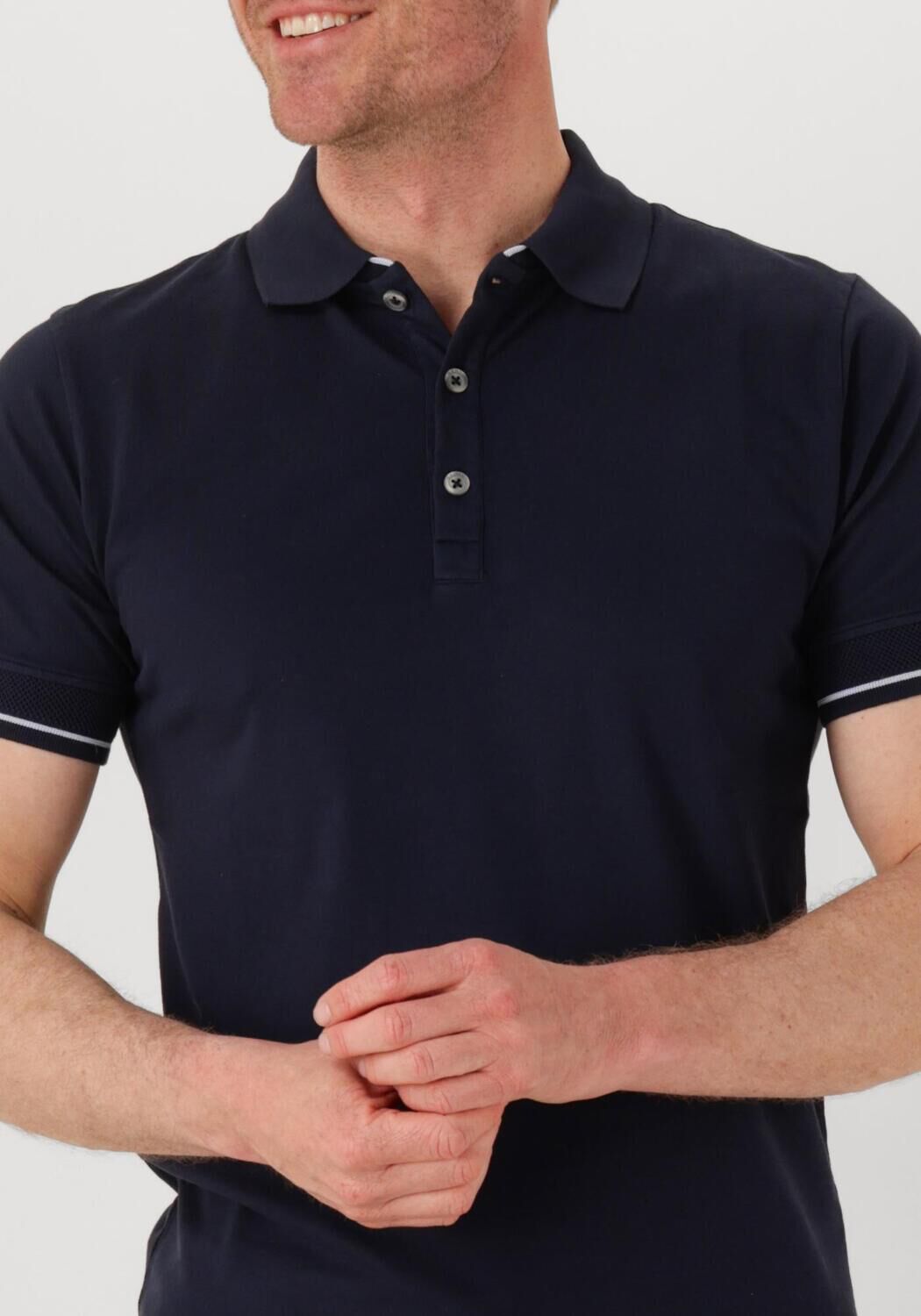 GENTI Heren Polo's & T-shirts Polo 3 Button Ss J2001-1212 Donkerblauw