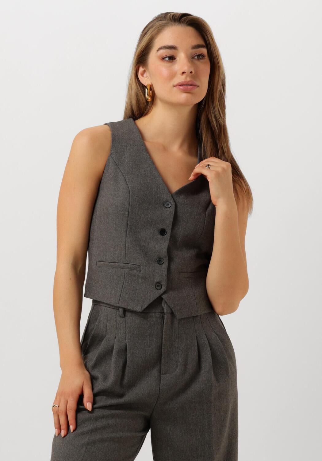 Notre-v Grijze Elegante Gilet voor Vrouwen Gray Dames