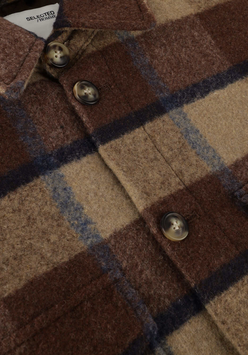 Bruine SELECTED MEN Overshirt SLHARCHIVE OVERSHIRT B NOOS - large