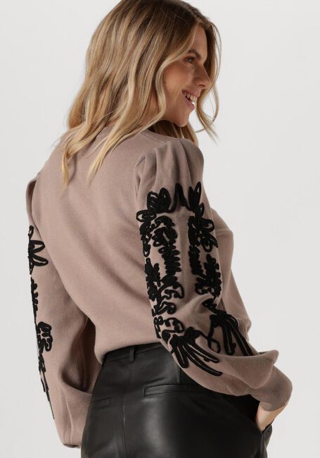 Beige OBJECT Trui OBJJOANA L/S KNIT PULLOVER - large