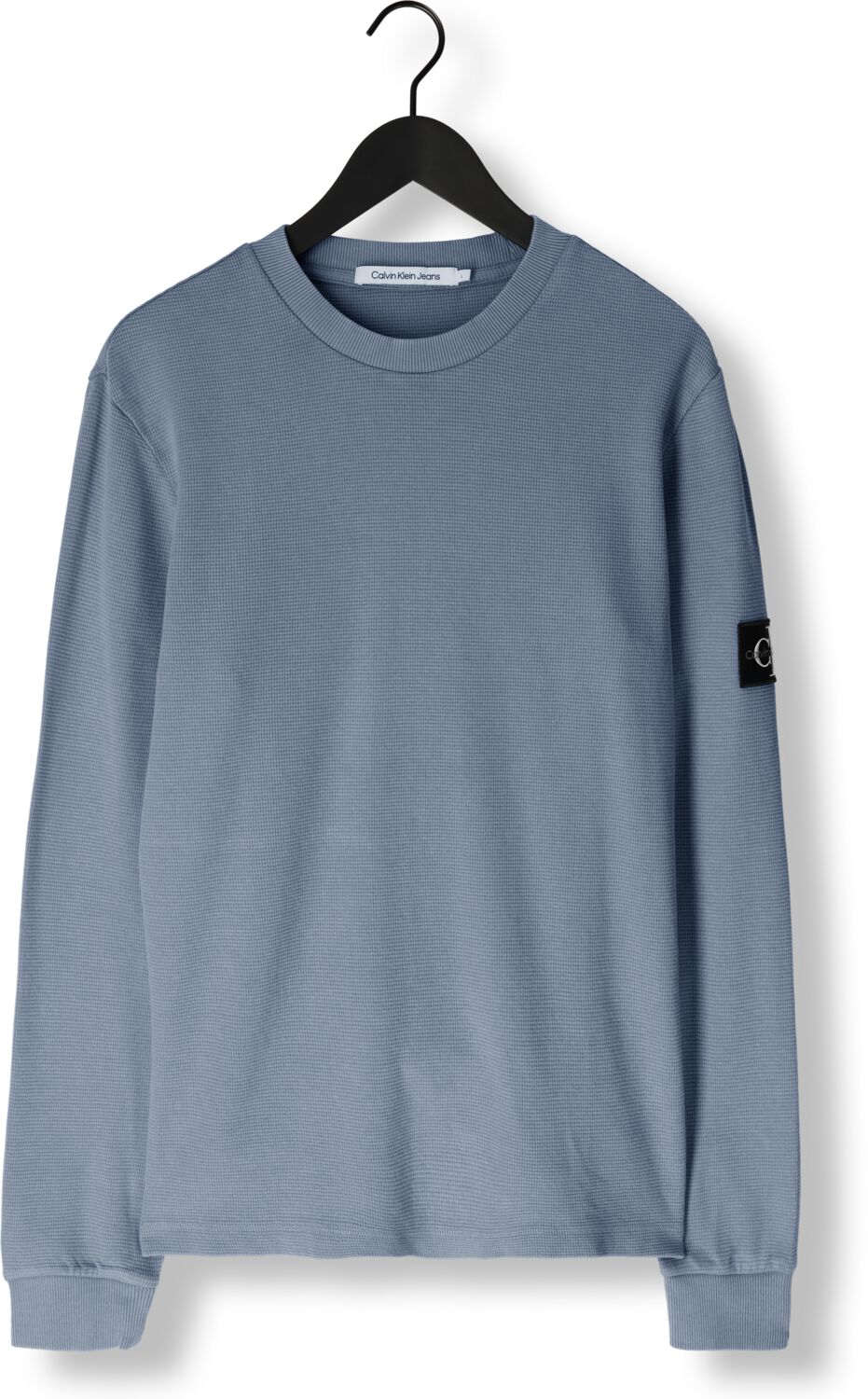 CALVIN KLEIN Heren Truien & Vesten Washed Badge Waffle Blauw