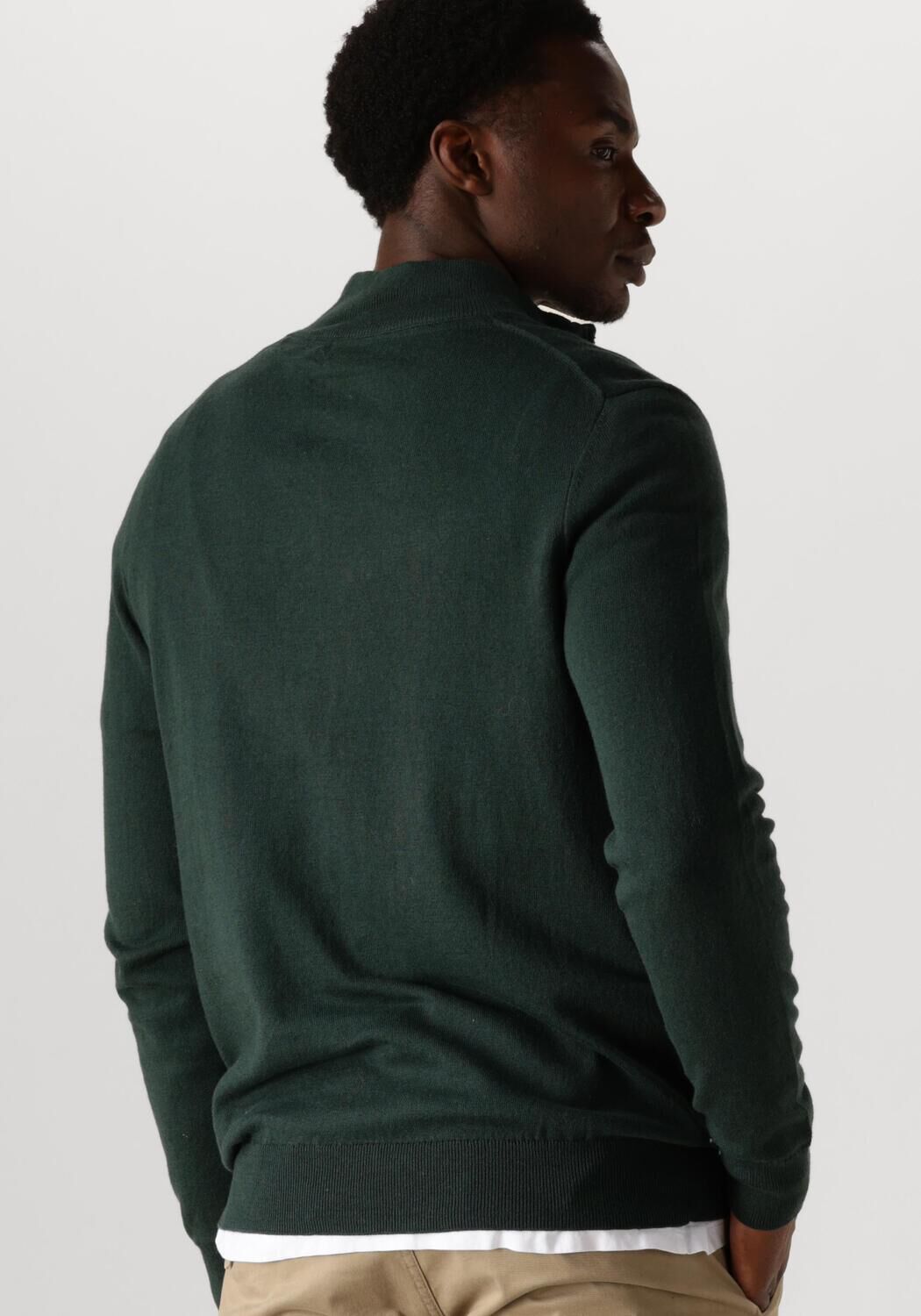 LYLE & SCOTT Heren Truien & Vesten Cotton Merino Quarter Zip Jumper Donkergroen