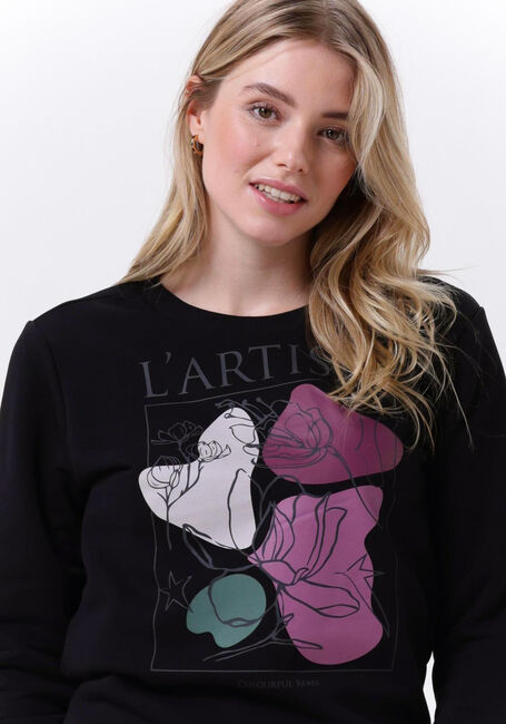 Zwarte COLOURFUL REBEL Sweater ARTISTE BASIC SWEAT - large