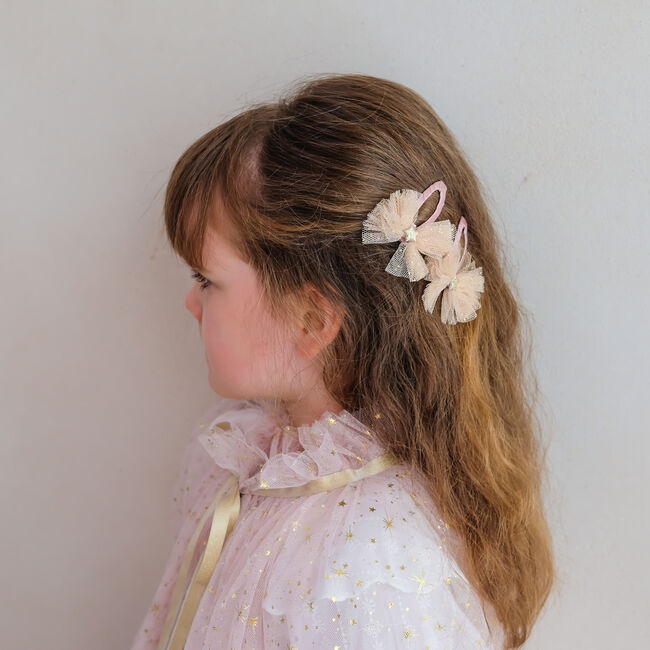 Beige Mimi & Lula Haaraccessoires LRG TUTU BOW CLIPS - large