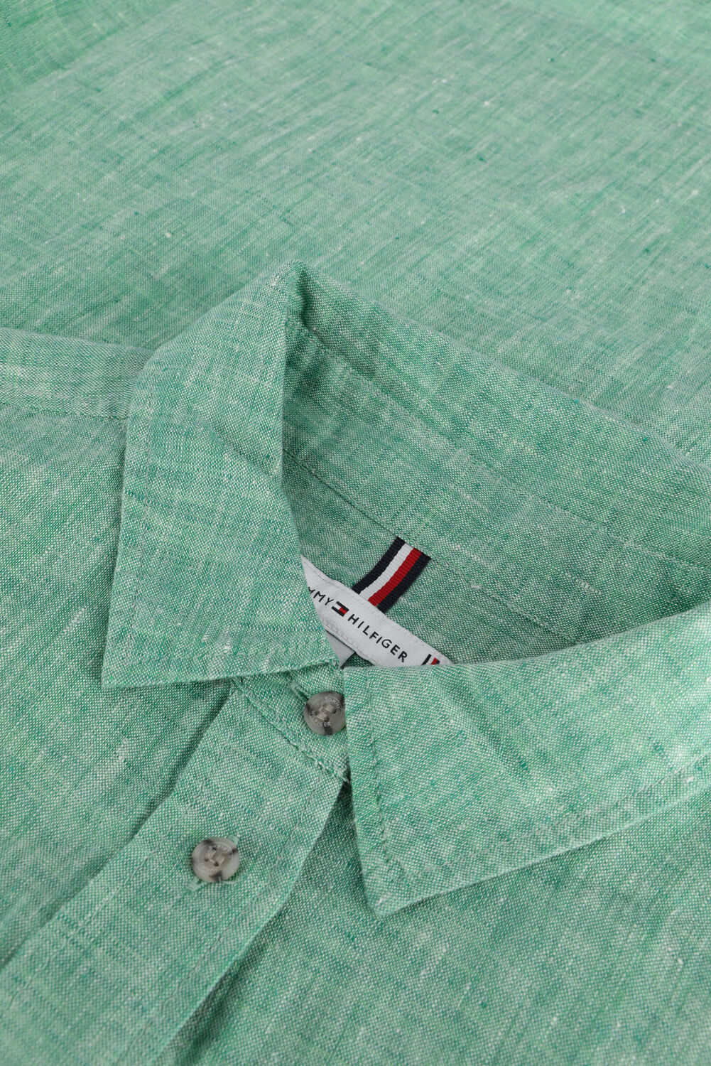 Groene TOMMY HILFIGER Blouses LINEN N RELAXED LONG SHIRT - large