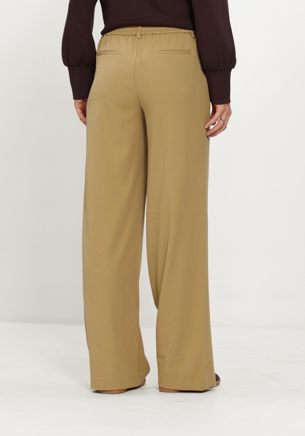 Zand OBJECT Wijde broek OBJLISA WIDE PANT - large