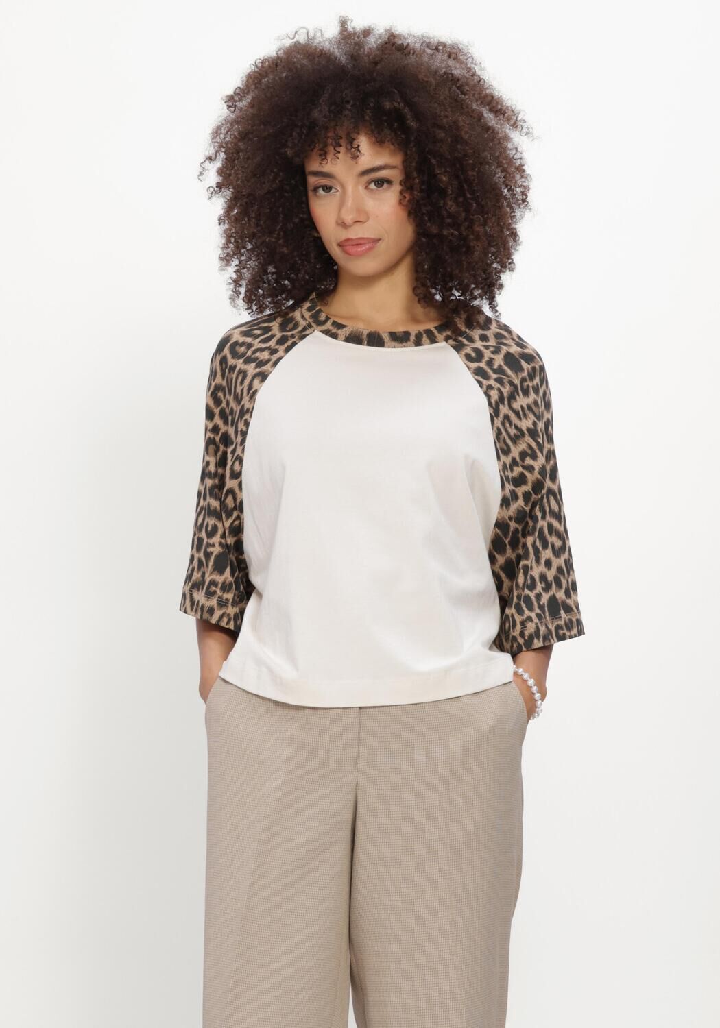 Witte CATWALK JUNKIE T-shirt BASEBALL LEOPARD TSHIRT - large