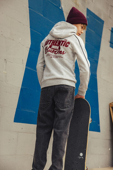 Lichtgrijze INDIAN BLUE JEANS Sweater HOODIE CHEST AND BACKPRINT - large